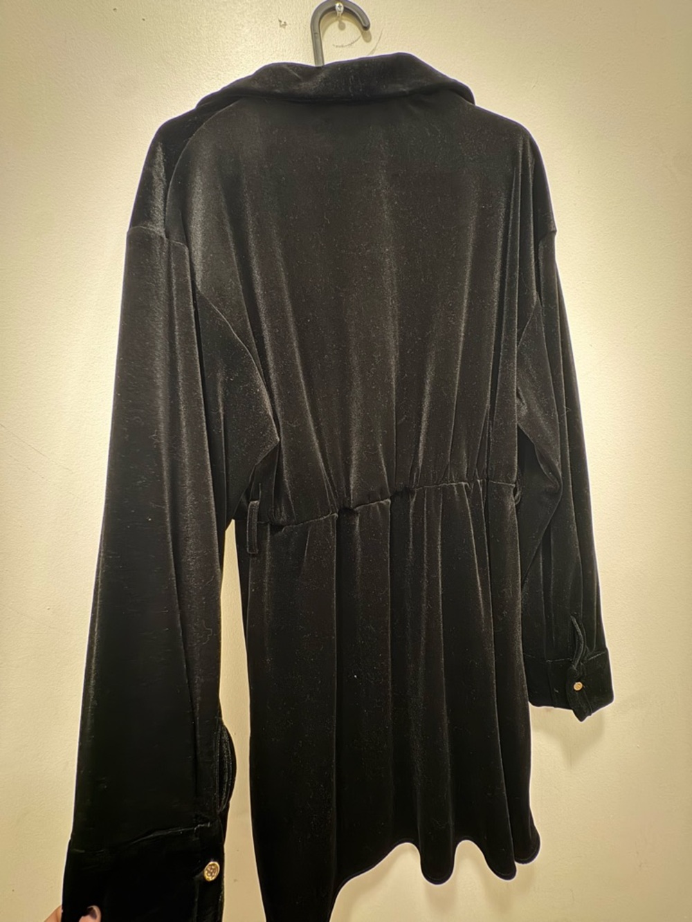 Zara Black Velvet Button-Front Mini Dress - Picture 7 of 10